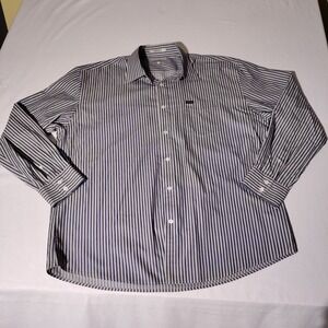 Façonnable Men's Blue Stripe Button Down Shirt Long Sleeve Casual Dress Size XXL